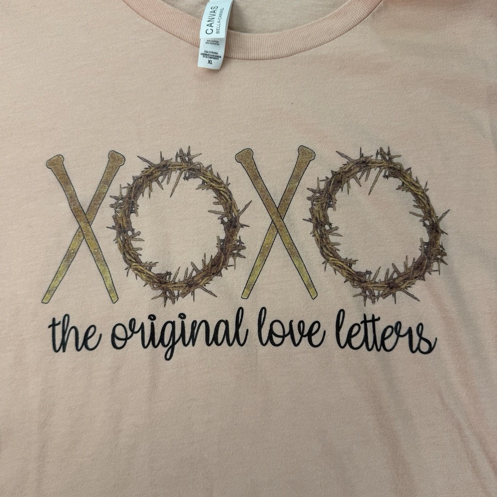 Original Love Letters Screen Print Tee XL Pink - Picture 1 of 6